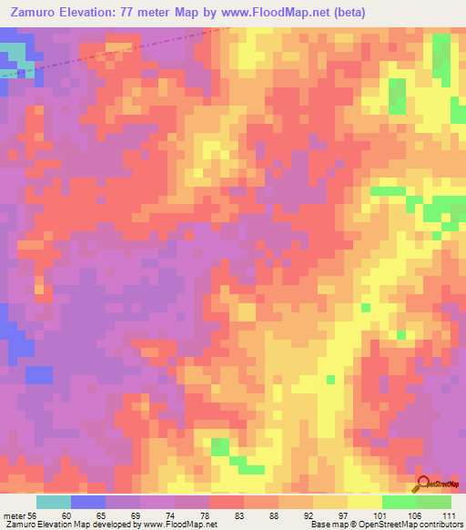Zamuro,Venezuela Elevation Map