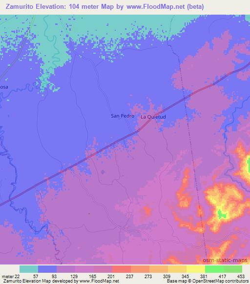Zamurito,Venezuela Elevation Map