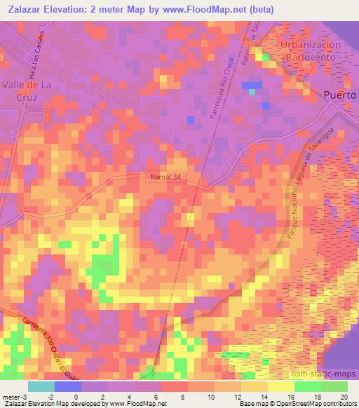 Zalazar,Venezuela Elevation Map