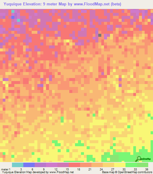Yuquique,Venezuela Elevation Map