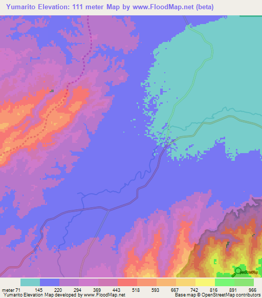 Yumarito,Venezuela Elevation Map