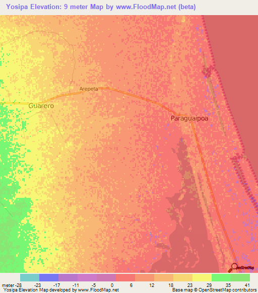 Yosipa,Venezuela Elevation Map