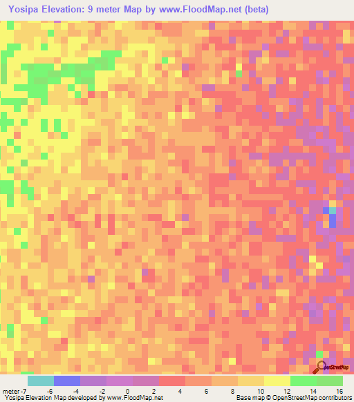 Yosipa,Venezuela Elevation Map