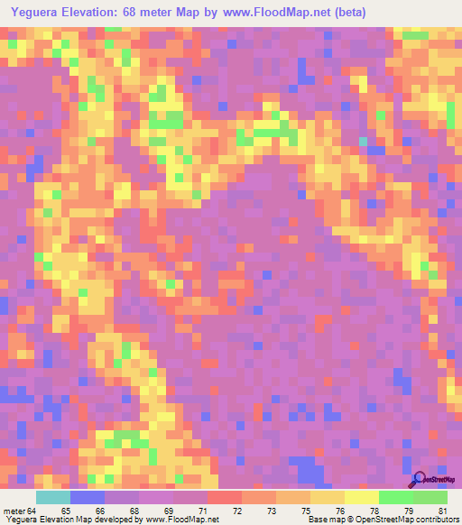 Yeguera,Venezuela Elevation Map