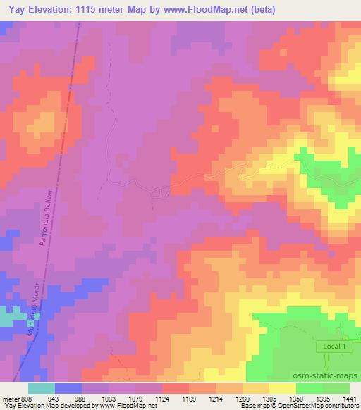 Yay,Venezuela Elevation Map