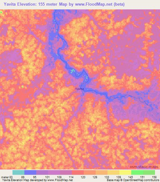 Yavita,Venezuela Elevation Map