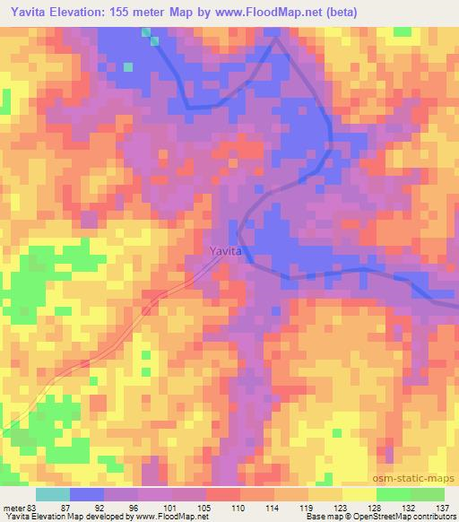 Yavita,Venezuela Elevation Map