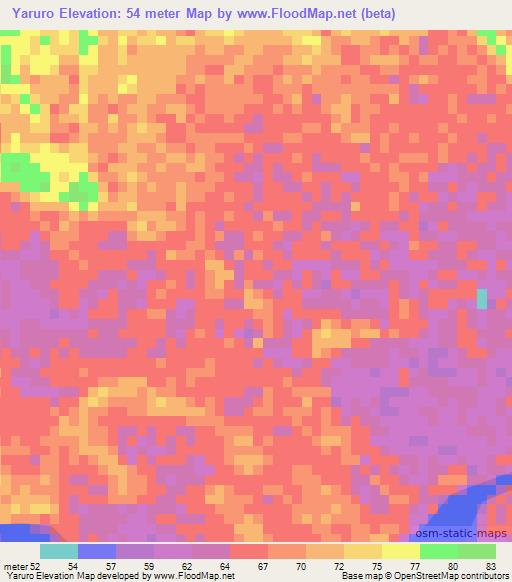 Yaruro,Venezuela Elevation Map