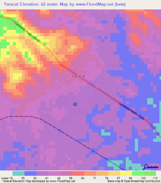 Yaracal,Venezuela Elevation Map