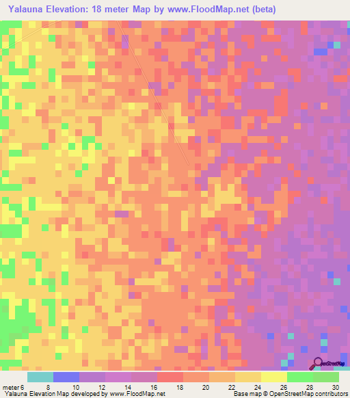 Yalauna,Venezuela Elevation Map