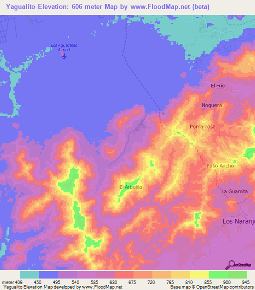 Yagualito,Venezuela Elevation Map