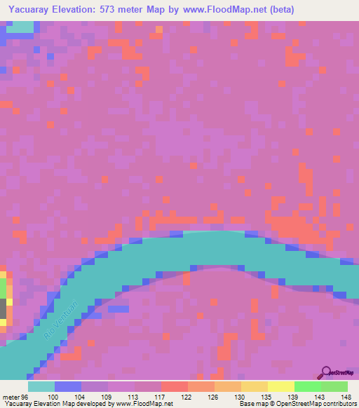 Yacuaray,Venezuela Elevation Map