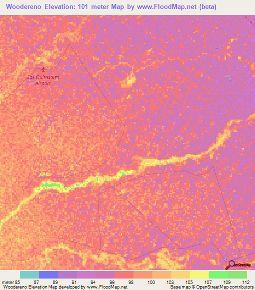 Woodereno,Venezuela Elevation Map