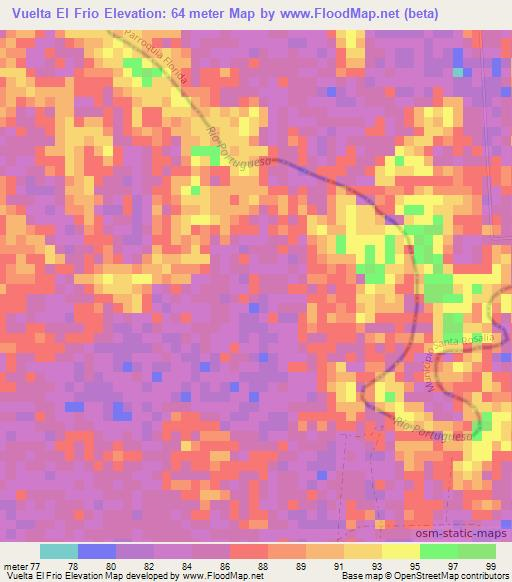 Vuelta El Frio,Venezuela Elevation Map
