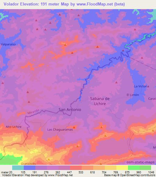 Volador,Venezuela Elevation Map