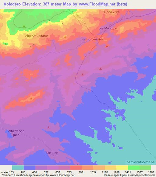 Voladero,Venezuela Elevation Map