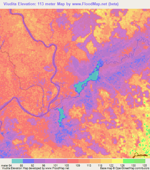 Viudita,Venezuela Elevation Map