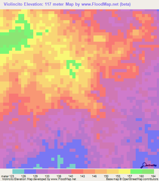 Violincito,Venezuela Elevation Map