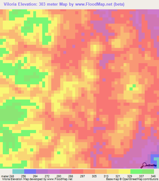 Viloria,Venezuela Elevation Map