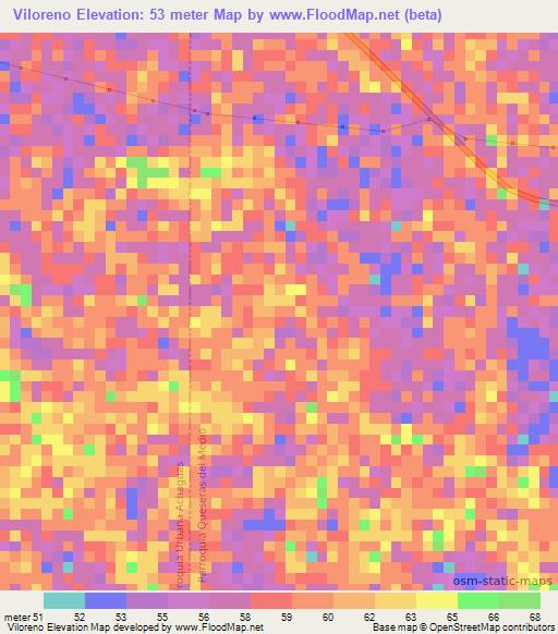 Viloreno,Venezuela Elevation Map