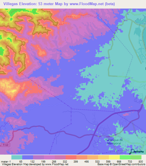 Villegas,Venezuela Elevation Map