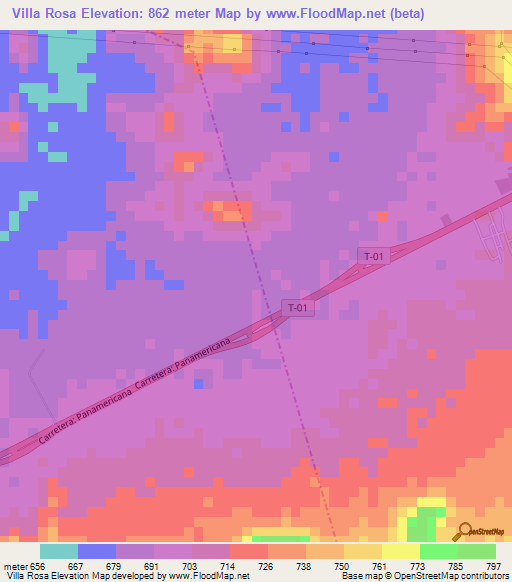 Villa Rosa,Venezuela Elevation Map