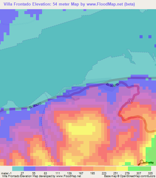 Villa Frontado,Venezuela Elevation Map