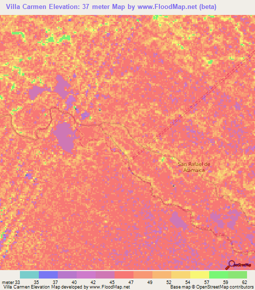 Villa Carmen,Venezuela Elevation Map