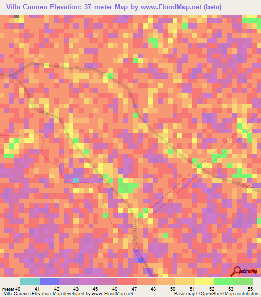 Villa Carmen,Venezuela Elevation Map