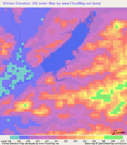 Vilches,Venezuela Elevation Map