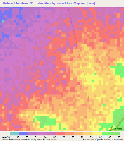 Vidare,Venezuela Elevation Map