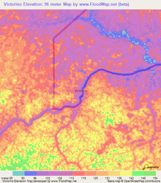 Victorino,Venezuela Elevation Map