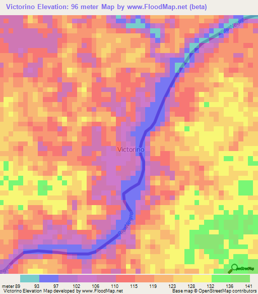 Victorino,Venezuela Elevation Map