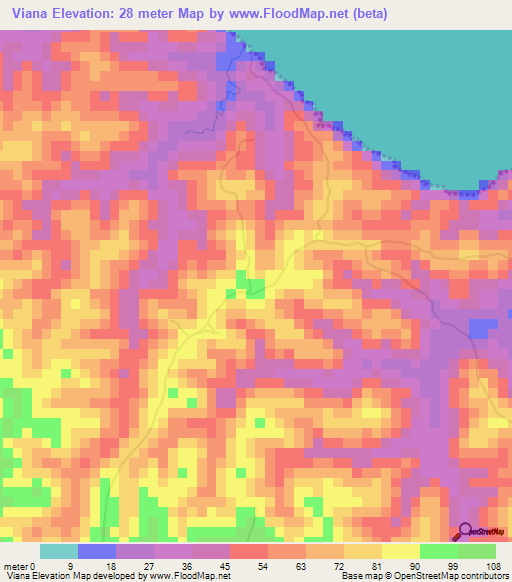Viana,Venezuela Elevation Map