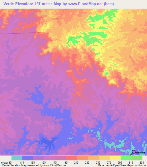 Verde,Venezuela Elevation Map