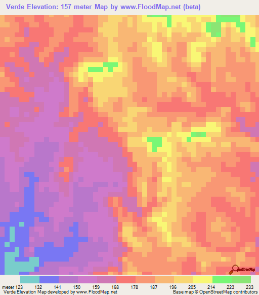 Verde,Venezuela Elevation Map