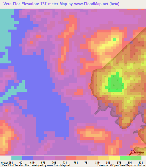 Vera Flor,Venezuela Elevation Map