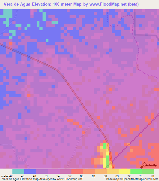 Vera de Agua,Venezuela Elevation Map