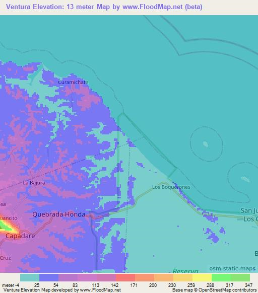 Ventura,Venezuela Elevation Map