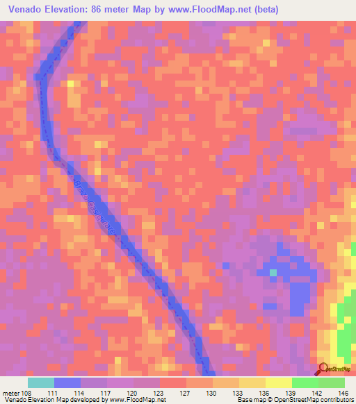 Venado,Venezuela Elevation Map