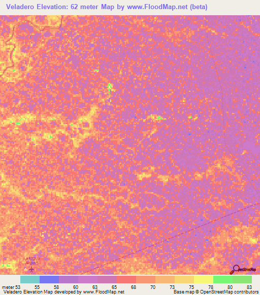Veladero,Venezuela Elevation Map
