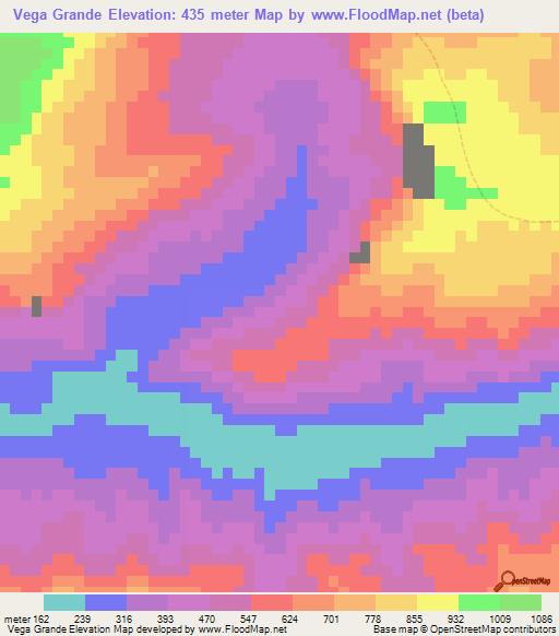 Vega Grande,Venezuela Elevation Map