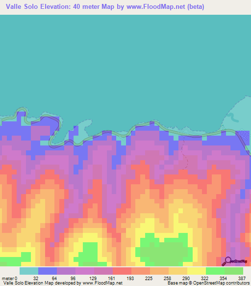 Valle Solo,Venezuela Elevation Map