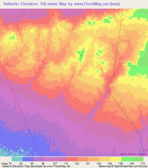 Vallecito,Venezuela Elevation Map