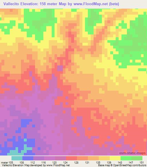 Vallecito,Venezuela Elevation Map