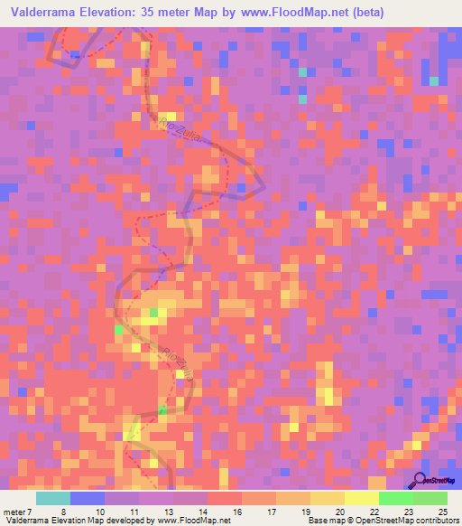 Valderrama,Venezuela Elevation Map