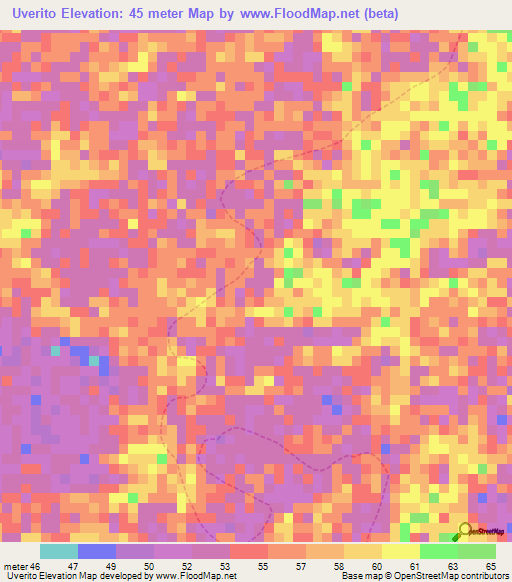Uverito,Venezuela Elevation Map