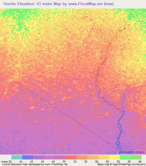 Uverito,Venezuela Elevation Map