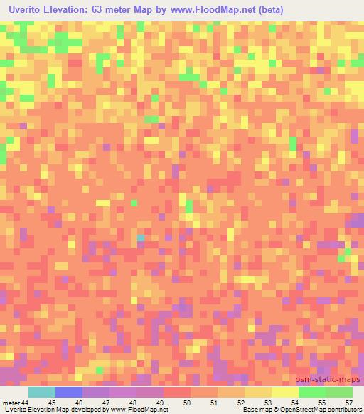 Uverito,Venezuela Elevation Map