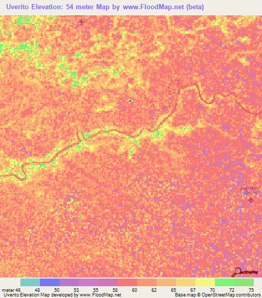 Uverito,Venezuela Elevation Map